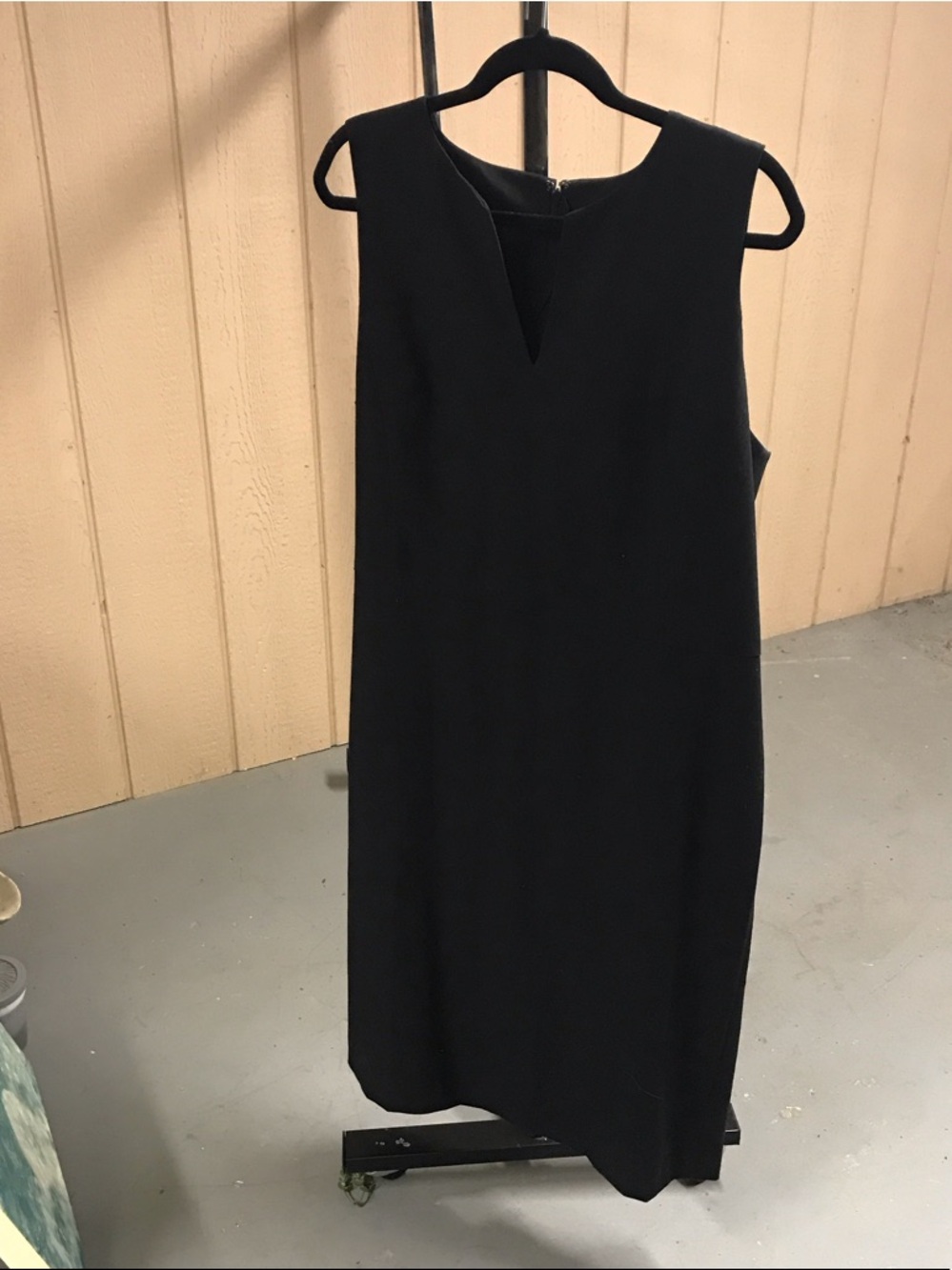 Ann Taylor Black Sleeveless Shift Dress with V-Notch